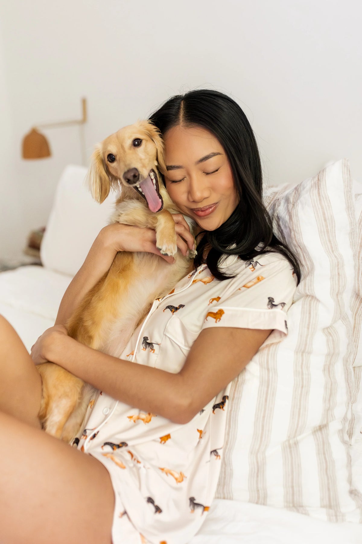 Women's Short Sleeve Pajama Set in Dachshund