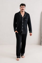 Men's Long Sleeve Pajama Set in Midnight
