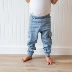 Fleece Cargo Pants in Slate