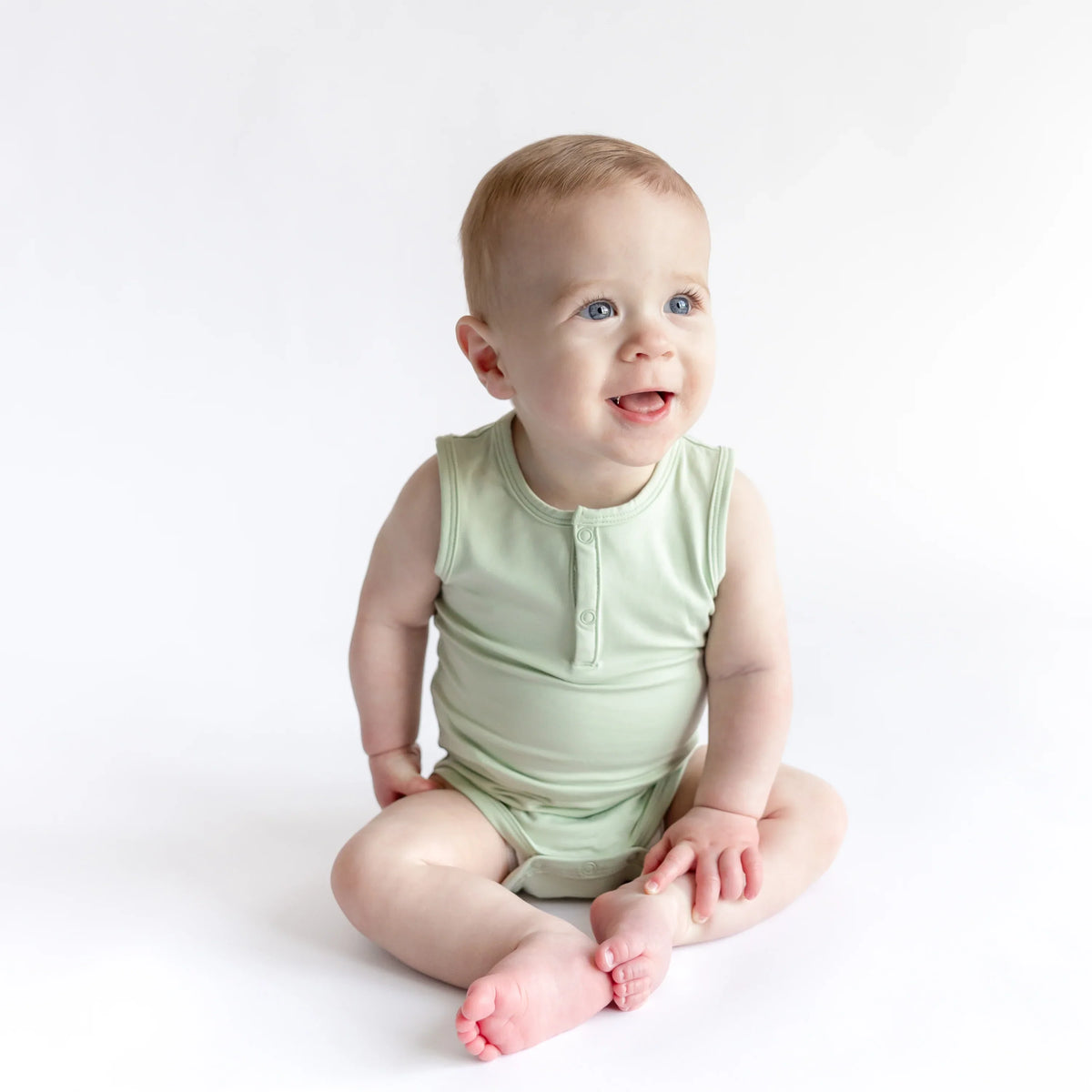 Sleeveless Bodysuit in Basil