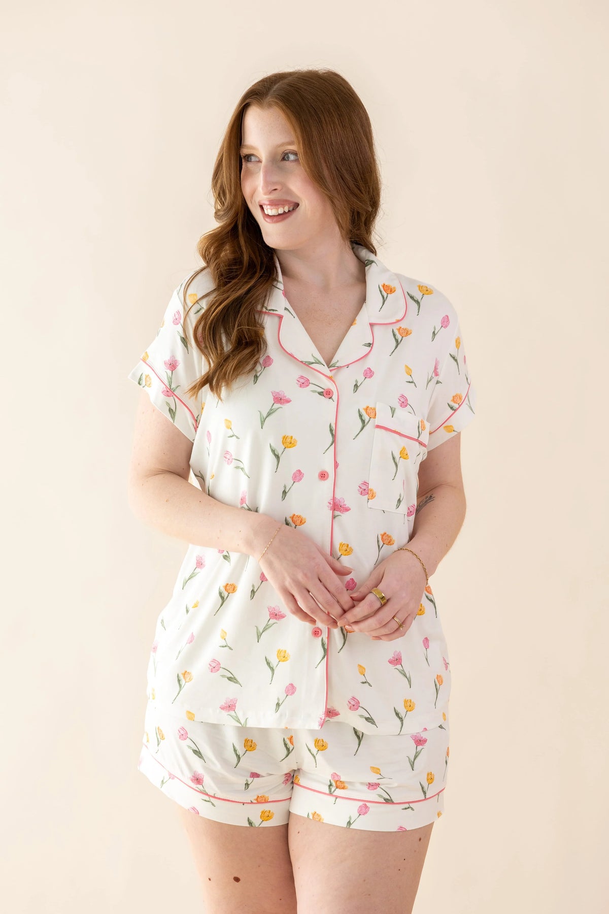 Women's Short Sleeve Pajama Set in Tulip
