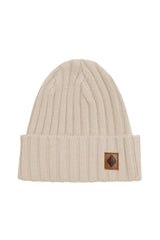 Chunky Knit Ribbed Beanie in Almond