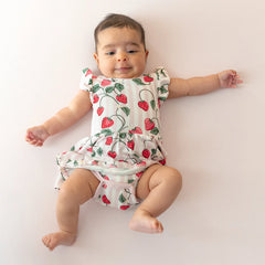 Twirl Bodysuit Dress in Strawberry Fields