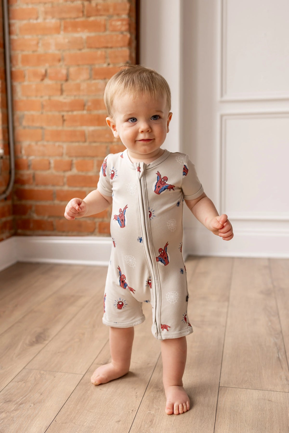 Zipper Shortall Romper in Spider-Man
