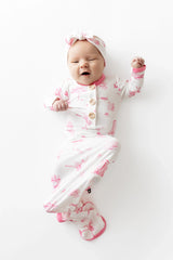 Knotted Gown with Bow Set in Toile Ballet