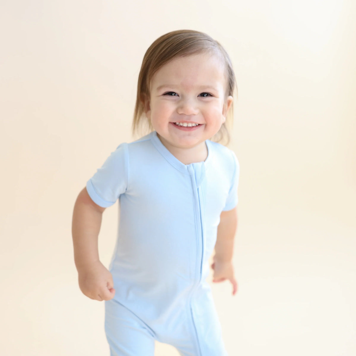 Zipper Shortall Romper in Breeze