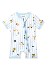 Zipper Shortall Romper in Amalfi Coast
