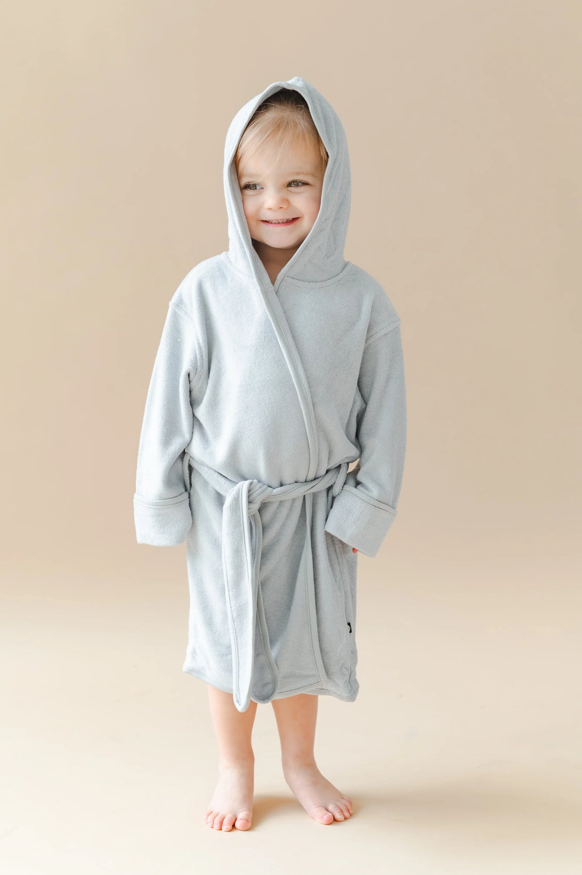 Hooded Bath Robe in Storm
