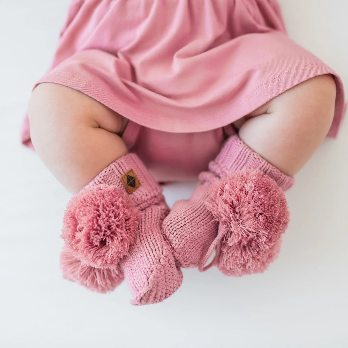 Knit Booties in Apple Blossom