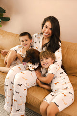 Long-Sleeved Women's Pajama Set in Dachshund