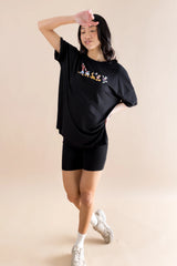 Women’s Biker Short Set in Mickey and Friends on Midnight