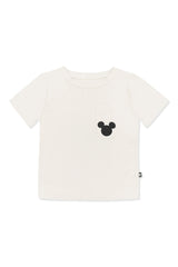 Toddler Crew Neck Tee in Mickey Mouse on Ecru