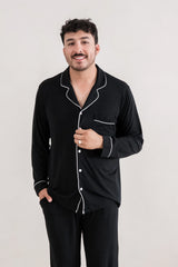Men's Long Sleeve Pajama Set in Midnight