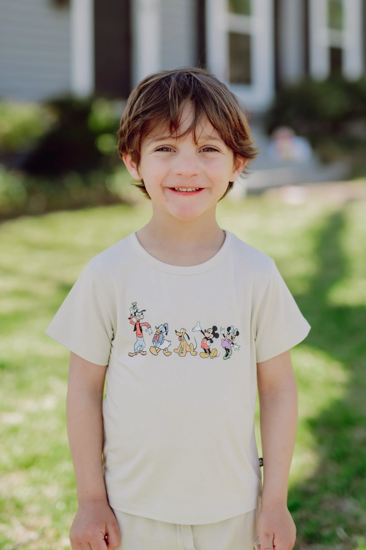 Toddler Basic Tee in Mickey and Friends on Ecru