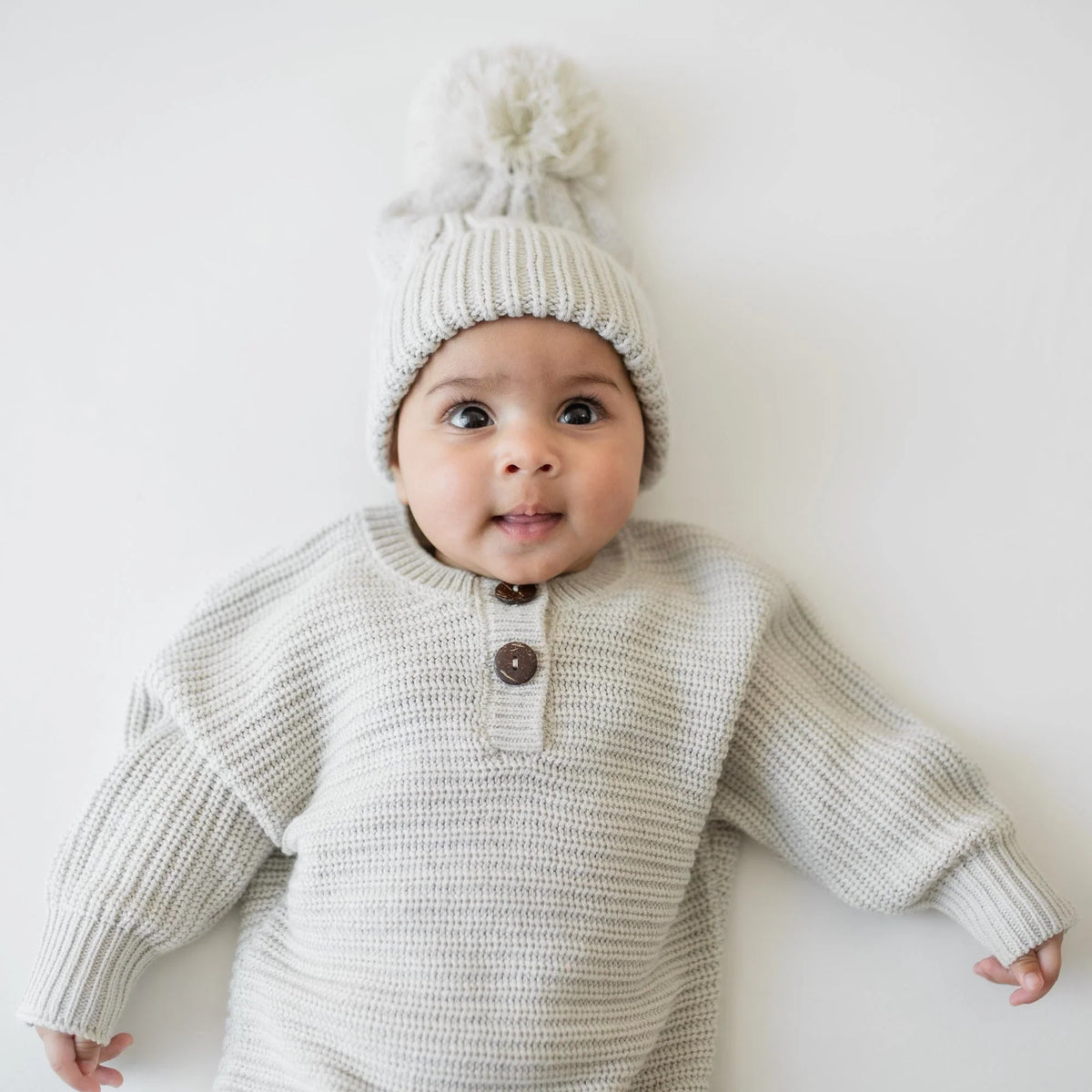 Chunky Cable Knit Beanie in Oat