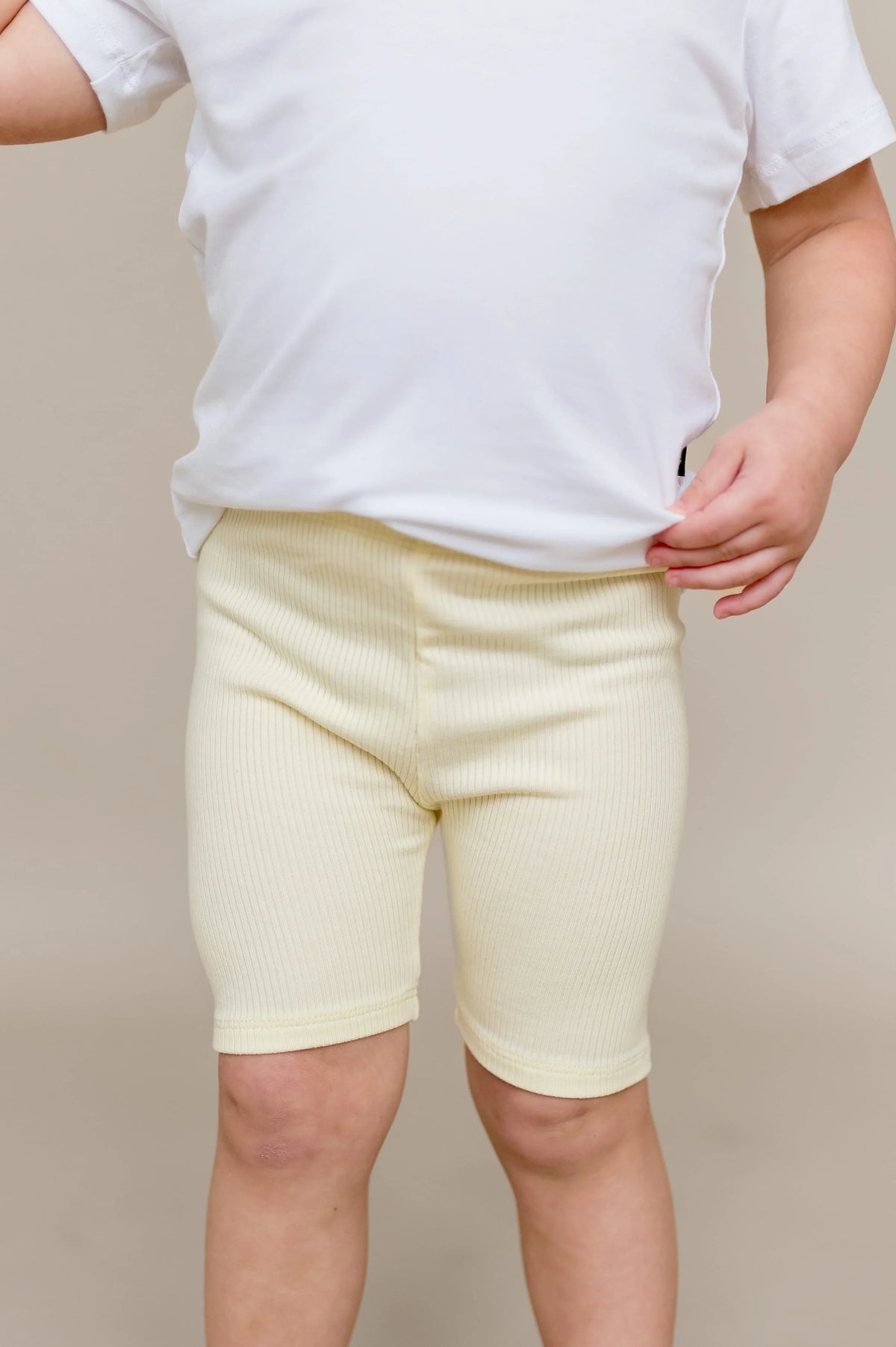 Ribbed Toddler Biker Shorts in Chamomile