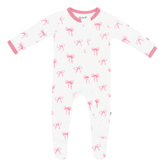 Zippered Footie in Bow
