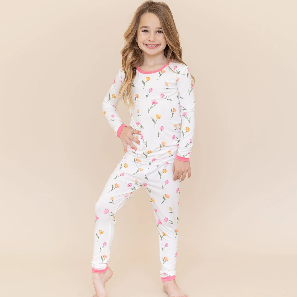 Long Sleeve Pajamas in Tulip