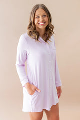 Long Sleeve Women’s Nightshirt in Thistle