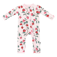 Zippered Romper in Strawberry Fields