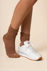 Adult Scrunch Socks in Latte