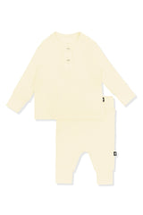 Ribbed Infant Henley Set in Chamomile