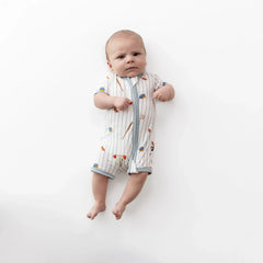 Zipper Shortall Romper in Home Run