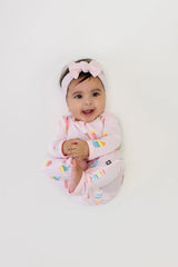 Zippered Romper in Sakura Ice Cream