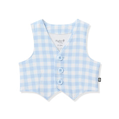 Tuxedo Vest in Gingham Breeze
