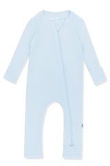 Ribbed Zipper Romper in Breeze