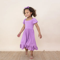 Puff Sleeve Twirl Dress in Poi
