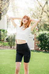 Bamboo Flex High Rise Biker Short in Midnight