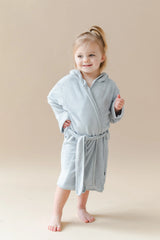 Hooded Bath Robe in Storm