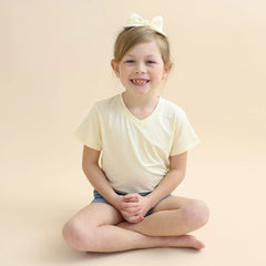 Medium Alligator Clip Bow in Chamomile