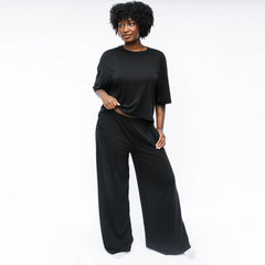 Women's Wide Leg Pant Set in Midnight