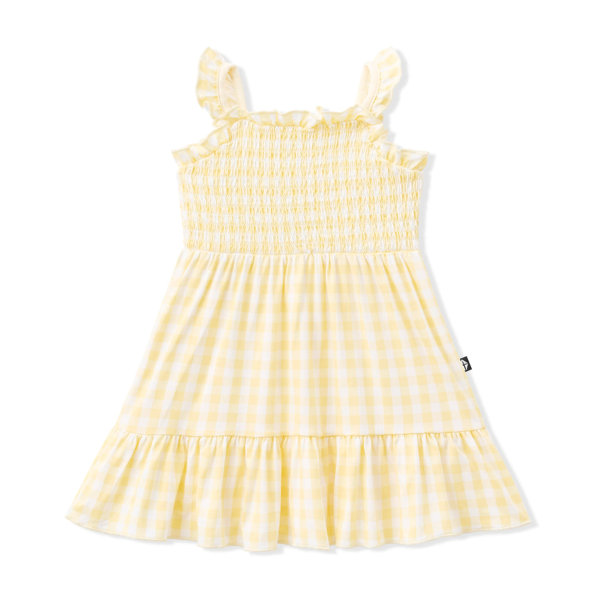 Smocked Dress in Gingham Chamomile