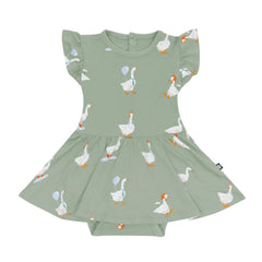 Twirl Bodysuit Dress in Silly Goose
