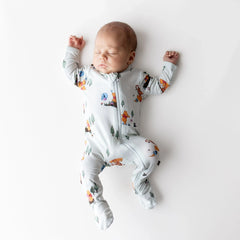 Zippered Footie in Winnie the Pooh Hundred Acre Wood