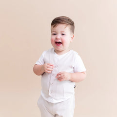 Tuxedo Vest in Oat