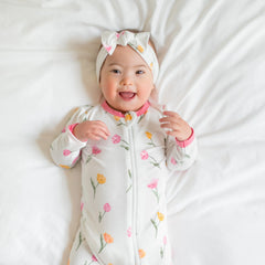 Zippered Footie in Tulip
