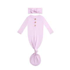 Knotted Gown with Bow Set in Thistle