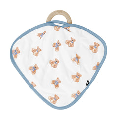 Lovey in Teddy Bear with Removable Wooden Teething Ring