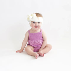 Smocked Bubble Romper in Poi