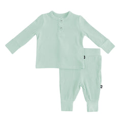 Ribbed Infant Henley Set in Sage