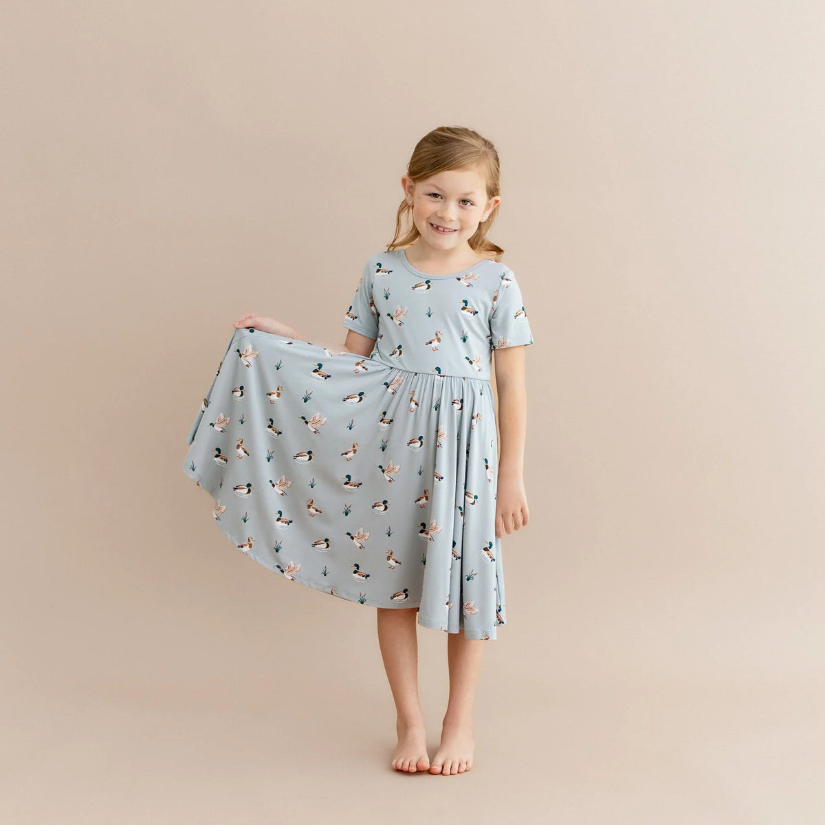 Twirl Dress in Mallard Duck