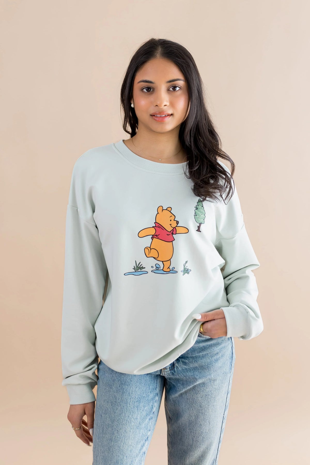 Women's Sweatshirt in Winnie the Pooh on Dew