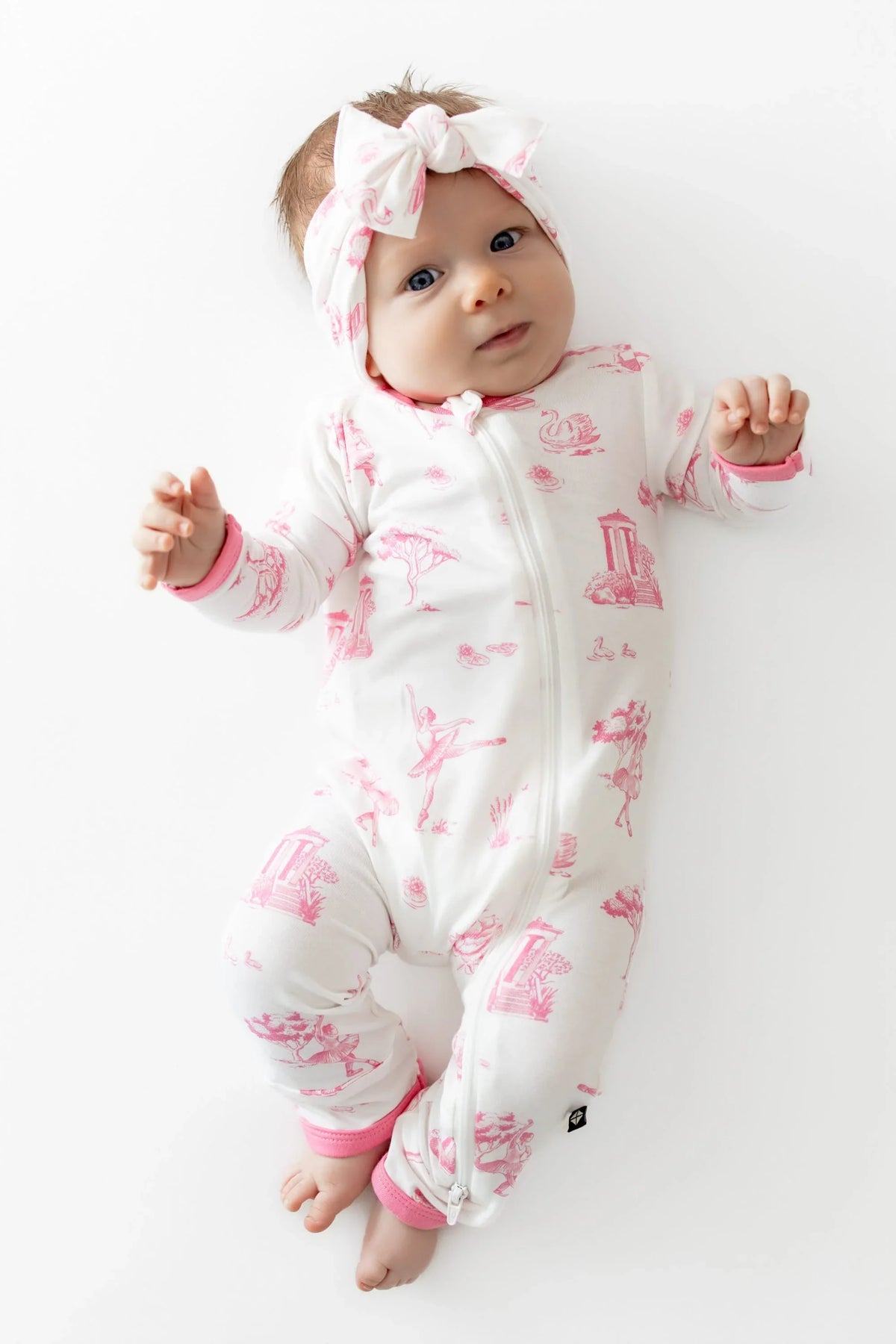 Zippered Romper in Toile Ballet