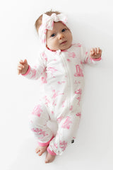 Zippered Romper in Toile Ballet