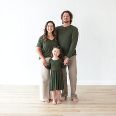 Men's Long Sleeve Henley Top in Fir