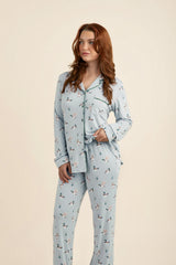 Long-Sleeved Women's Pajama Set in Mallard Duck